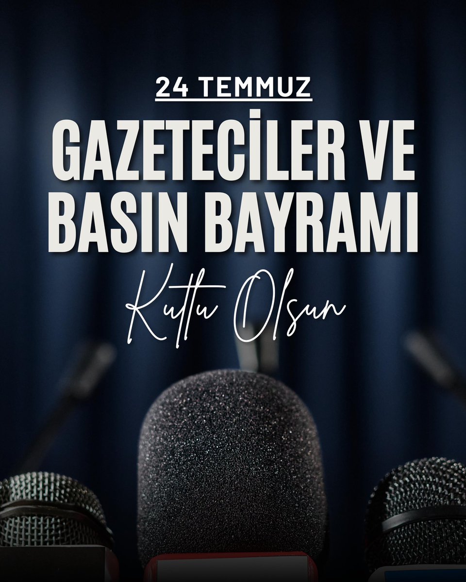 Tarafsız ve doğru bilginin kamuoyuna ulaştırılmasında büyük bir sorumluluk üstlenen, günün her saati özveriyle emek veren tüm ulusal ve yerel basın emekçilerimizin 24 Temmuz Gazeteciler ve Basın Bayramı’nı en içten dileklerimle kutluyorum.