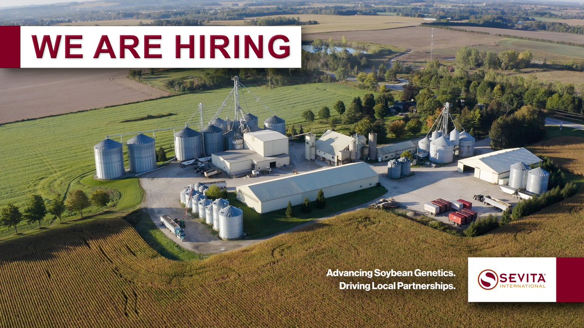 Sevita is #hiring in western Ontario! We are currently in search of a contracting and seed sales person to join our team. More information on the link below: 
sevita.com/article/contra… 

Join our local team to help feed the international demand for Canadian-grown soybeans!