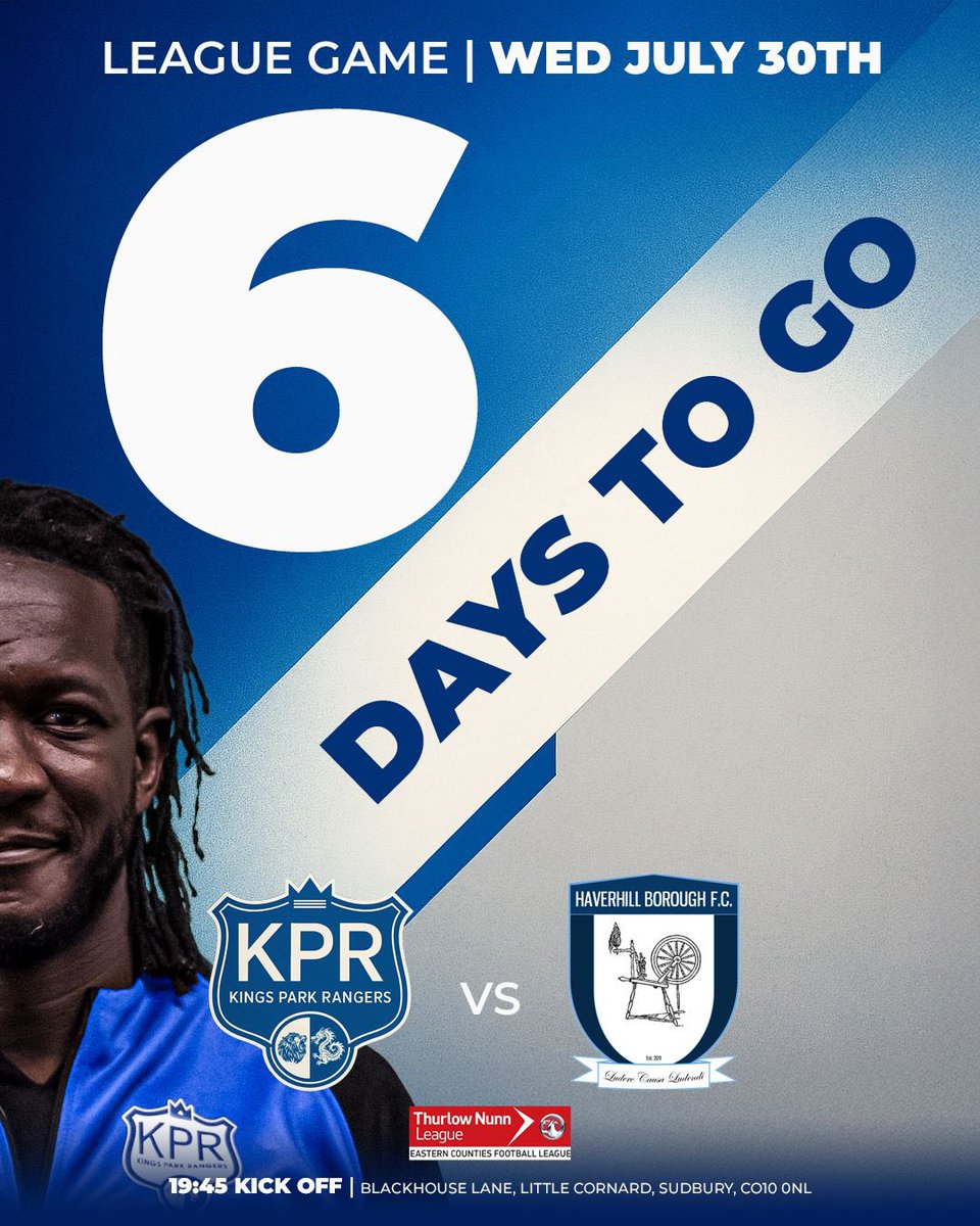 KingsParkRFC's tweet image. 𝐓𝐡𝐞 𝐜𝐨𝐮𝐧𝐭𝐝𝐨𝐰𝐧 𝐛𝐞𝐠𝐢𝐧𝐬!
Just 6 more days until we kick off the season at home to @HB_FC.
We’d love as many of you to join us for a historic occasion, our first game at step 6!
#UppaKings 🥳
@M_Y_Media_ 🐐