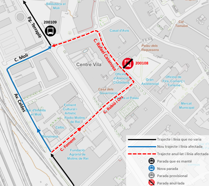 🚌Aquesta tarda, a partir de les 18 h es modifica el recorregut de la MB1 pel tall previst de la plaça del Pati del Palau.

Més informació al plànol.
