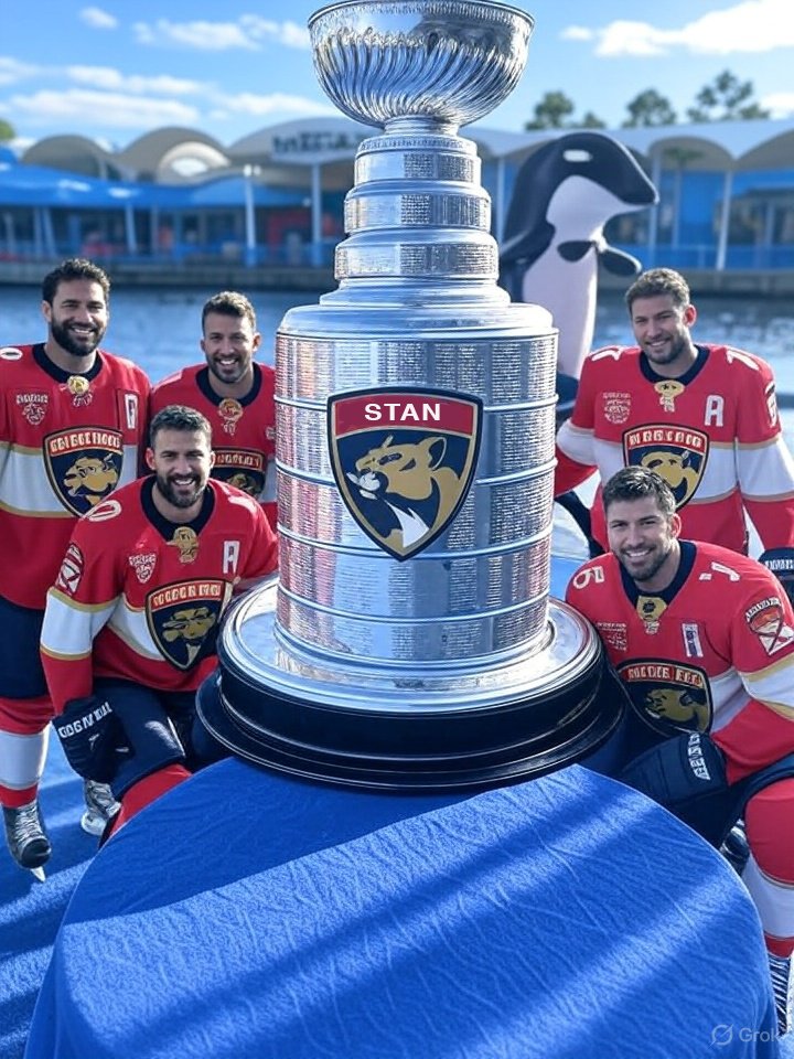 SamanthaBXgirl's tweet image. Dear Canada,
Yesterday the @FlaPanthers took me to @SeaWorld and I got to see a killer whale. I don't know why they call them that since they were really nice to me. He photobombed our picture . 🤣 The Panthers bought me a stuffed orca for my room to go with the minions from…