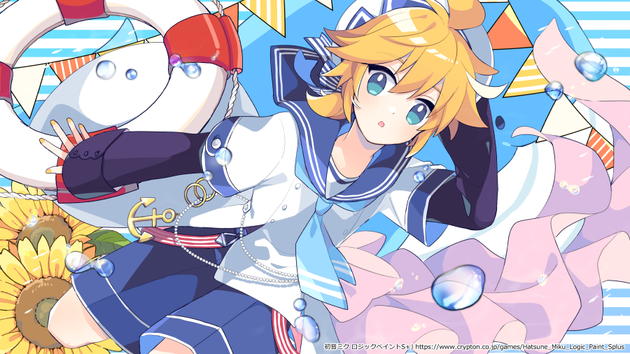 鏡音レン 「本日発売の「初音ミク ロジックペイントS+」( にてマリンセーラーなレンくんを描」|由杞のイラスト