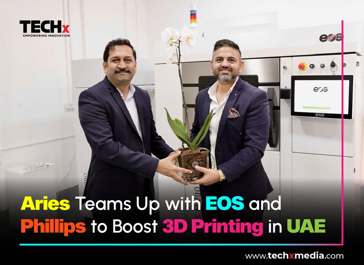 TECHxMediaUAE's tweet image. Aries Oil Field Services brings metal 3D printing to the Middle East ⚙️🏗️🌍
Partnering with EOS & Phillips, Aries launches a UAE-based centre for advanced additive manufacturing—featuring the EOS M 290 printer.
The facility supports oil & gas, maritime, and defence with custom…