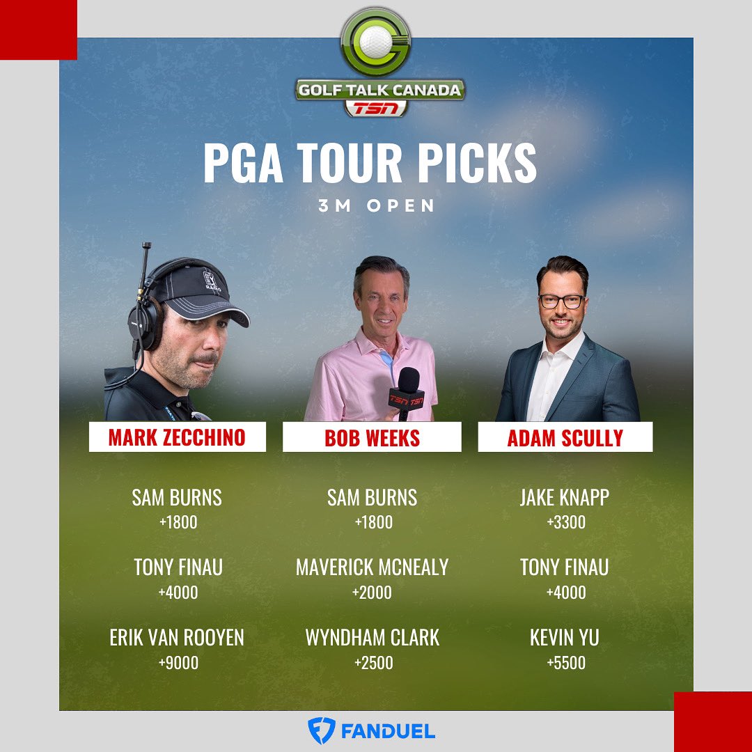 GolfTalkCanada's tweet image. Two weeks left in the @PGATOUR regular season! Here are our picks for the @3MOpen!