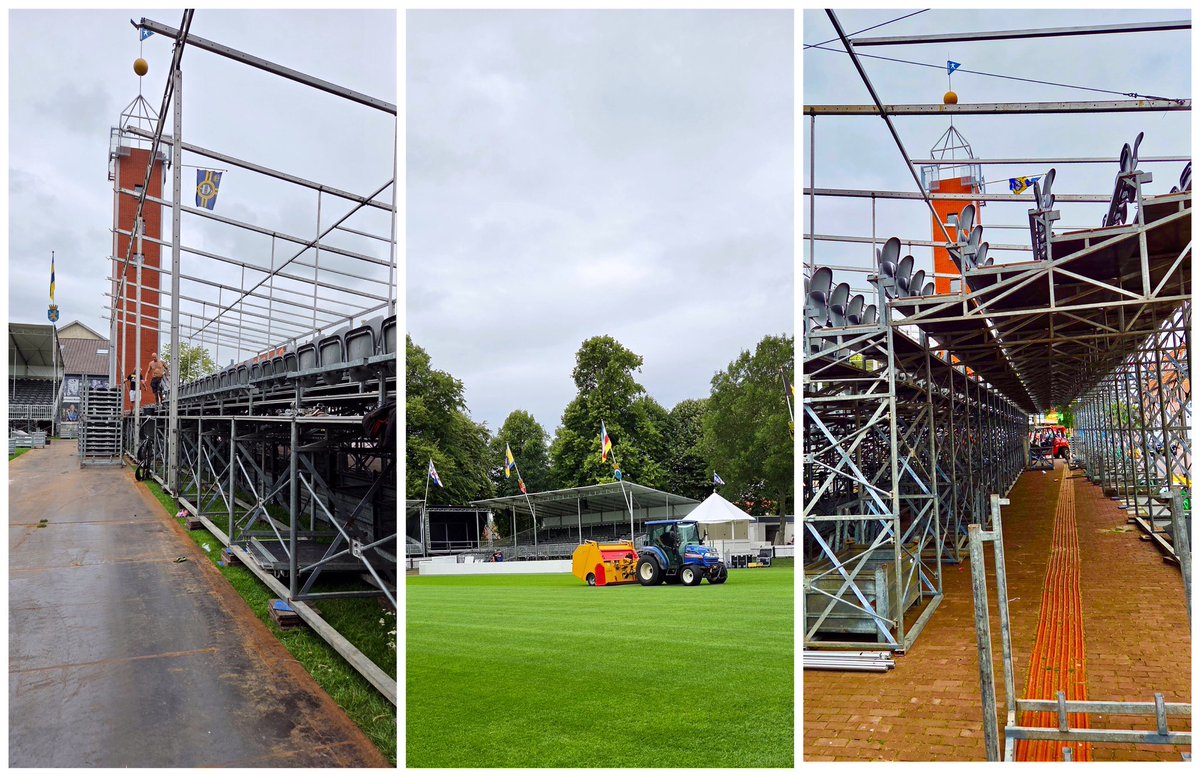 Op het Sjûkelân in Franeker wordt druk gewerkt. Vanavond de Keats-Off, welke van de 4 parturen gaat naar de PC? Woensdag, 30 juli 2025, de 172ste PC met 16 parturen. Even op het Sjûkelân gekeken en een praatje gemaakt met de mannen  van de gemeente en bedrijven.Succes voor ieder!