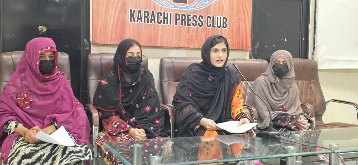 BalochYakjehtiC's tweet image. Today the Baloch Yakjehti Committee (BYC) held a press conference at Karachi Press club.
In the press conference Sammi Deen Baloch, presented the “Semi-Annual Human Rights Report” prepared by BYC’s Human Rights Department. She further highlighted the ongoing human rights…