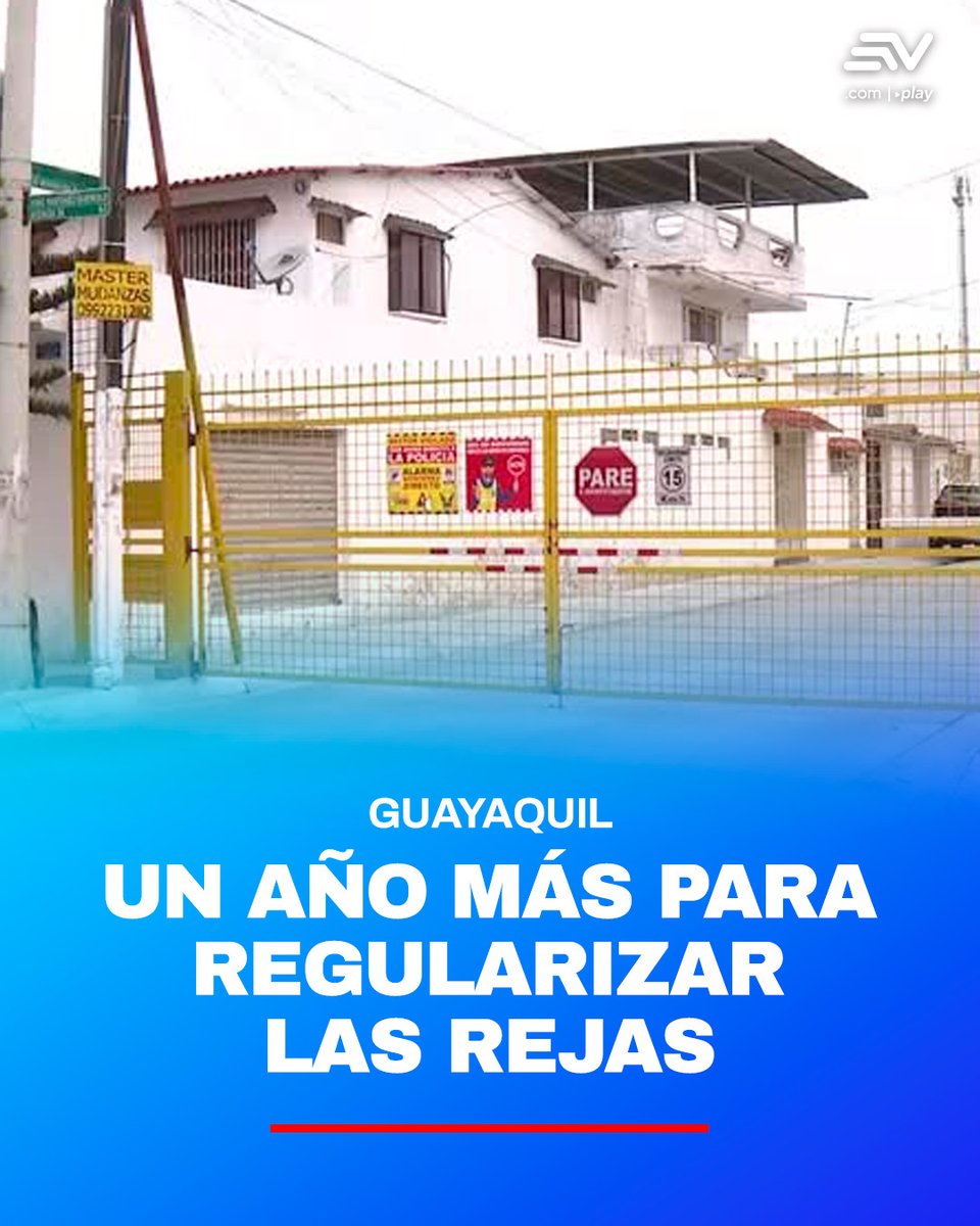 📌⛓️ El Municipio de #Guayaquil extendió por un año más el plazo para que las organizaciones barriales regularicen la instalación de rejas o portones en la vía pública. Esta es la tercera prórroga que se otorga desde que se implementó el proceso. 📲 bit.ly/3GZmHD3