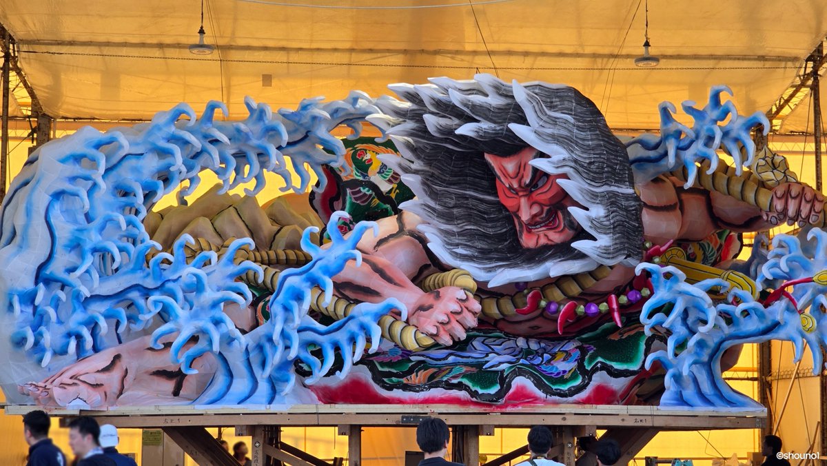 ねぷた 2025.7.24 台上げ【日立連合ねぶた委員会】 ｢國引［くにびき］｣ 制作者