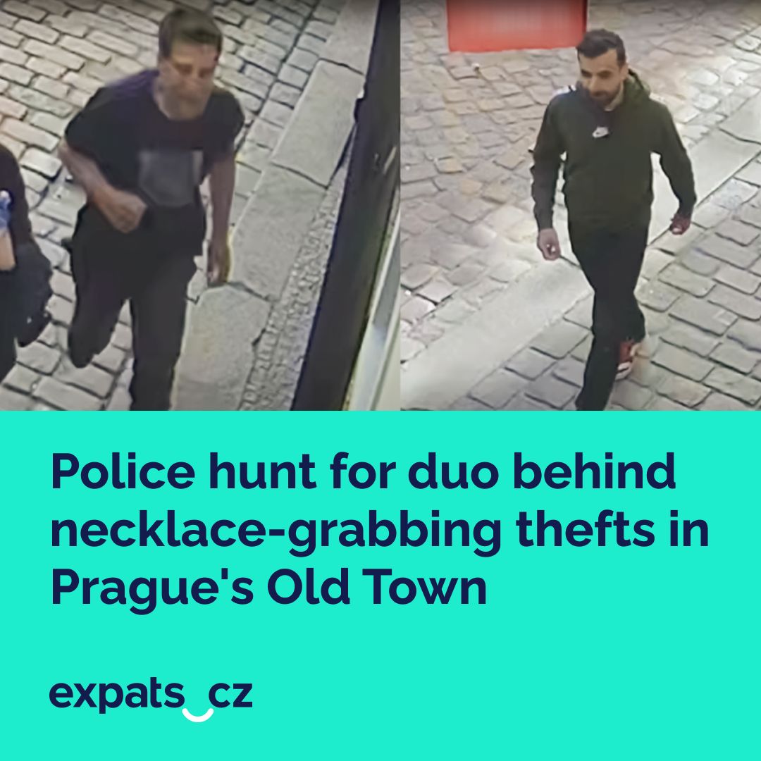 expatscz's tweet image. 🚓 Authorities say the thefts are still ongoing, urging caution, and released a video to the public that displays the men in question.
❕ The suspects have stolen gold chains from at least three victims since late April, causing CZK 30,000 in damages.
expats.cz/r/jakim