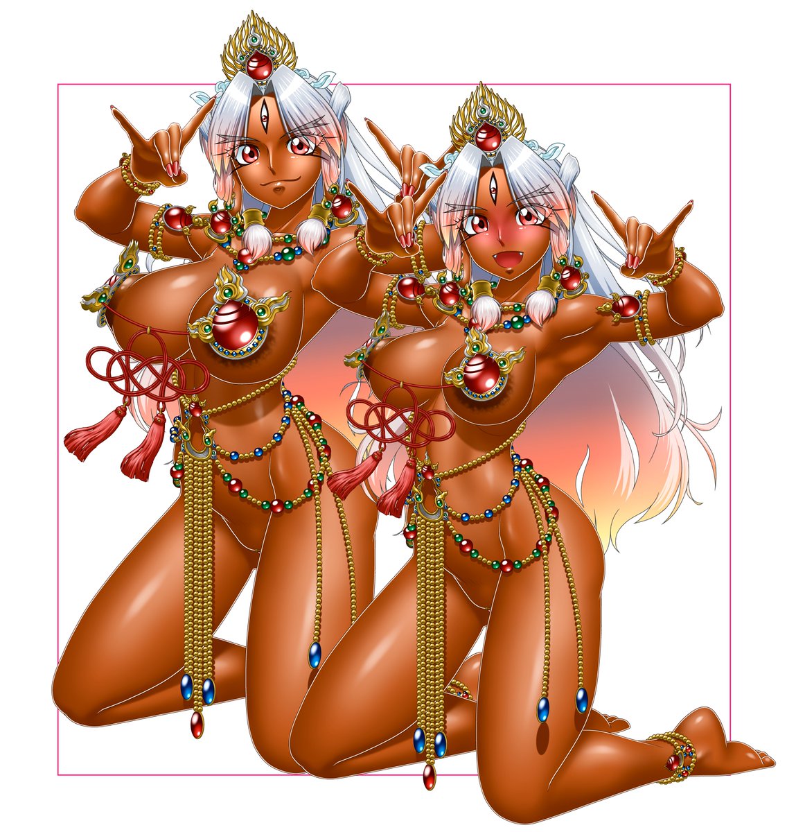 昨日上げてたタンクトップニテンさん様の絵、バラで貼ったらあんまし違いがわからんかったんで集合絵にして再掲ついでに正装とTKB開放( ゜∀゜)o彡゜おっぱい!おっぱい! 