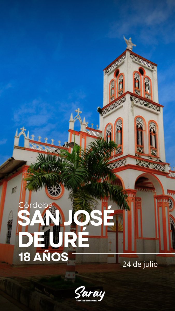 San José de Uré es tierra de gente valiente, trabajadora y con sueños grandes. Hoy celebramos su historia, su presente y su esperanza.

¡Feliz cumpleaños, Uré! 🥳

#OrgulloCordobés #SanJoséDeUré #Uré