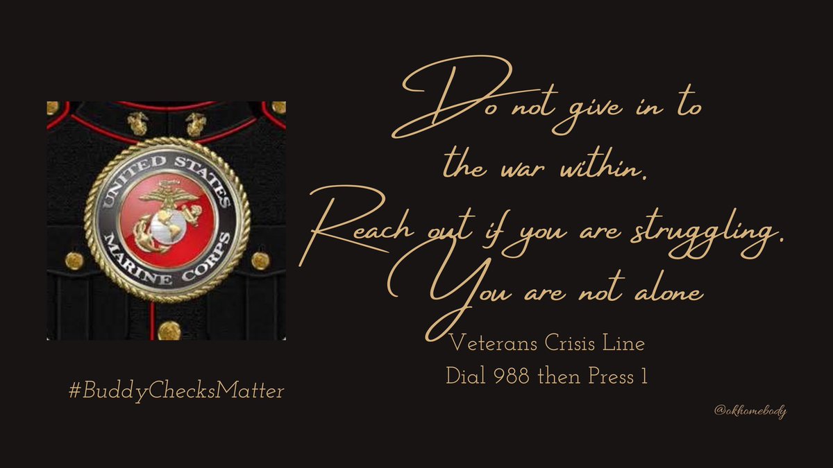 okhomebody (@okhomebody) on Twitter photo 🇺🇸Thursday ✅VETERAN #BuddyChecks✅RH 🇺🇸
Good morning family. Thankful for each of you. You are needed, you are loved, & you’re worth fighting for. Thank you for your patience while I recover. I love all y’all! ❤️🤍💙
** <a href="/mil_vet17/">RetMilVet17</a> and <a href="/mcain1954/">Shelly</a> are on watch with <a href="/royharper53/">Roy Harper</a> 🇺🇸Thursday ✅VETERAN #BuddyChecks✅RH 🇺🇸
Good morning family. Thankful for each of you. You are needed, you are loved, & you’re worth fighting for. Thank you for your patience while I recover. I love all y’all! ❤️🤍💙
** <a href="/mil_vet17/">RetMilVet17</a> and <a href="/mcain1954/">Shelly</a> are on watch with <a href="/royharper53/">Roy Harper</a>