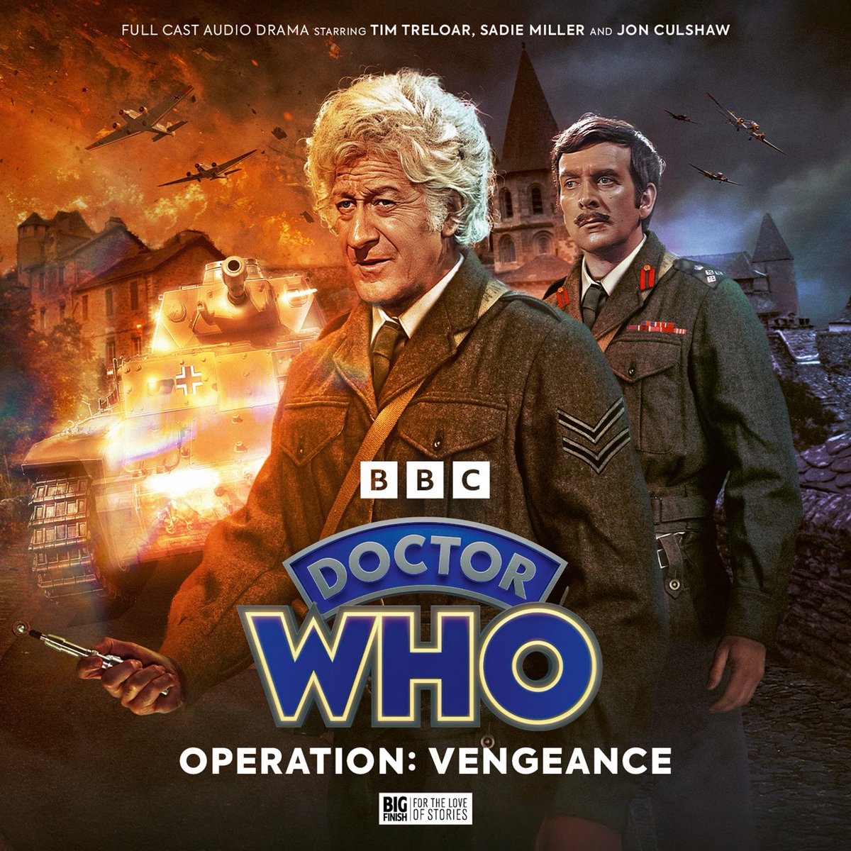 bigfinish's tweet image. COVER REVEAL! 💥 Dunkirk 1940! 💥 The Third Doctor and the Brigadier are fighting WW2 this October in Doctor Who: Operation: Vengeance. Click bgfn.sh/dunkirk1940 to find out more and to pre-order as a download to own and collector's edition CD.