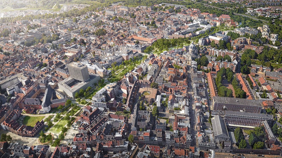 #Lille [Thread 1/7]
L'avenue du Peuple Belge, futur parc 🌳
Présentation avec <a href="/Ardeslandes/">Arnaud Deslandes</a> du projet🤩 
En passant de la circulation à la promenade, il illustre notre volonté de bâtir la ville bas carbone 🌍
Une "ligne de vie" de 5,5 ha pensée avec les #habitants❤️
#Lilledurable