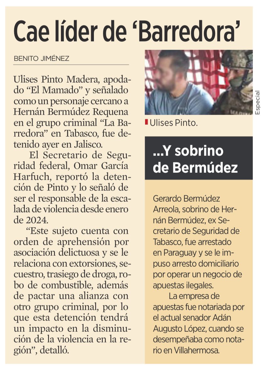 DeniseDresserG's tweet photo. Y comienza la operación “Sálvenle el pellejo a Adán Augusto López”, con el arresto de chivos expiatorios. No se toca y no se investiga al hombre que  actuó como notario de la casa de apuestas ilegales, de la cual apenas se da cuenta el gobierno. El “hermano” de Andrés Manuel López Obrador sigue en el Senado, protegido e impune.