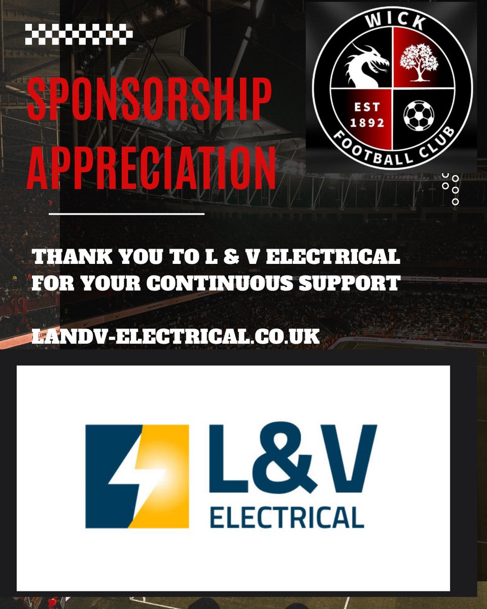 wick_club's tweet image. Thank you to L &amp;amp; V Electrical for pitch side board sponsorship