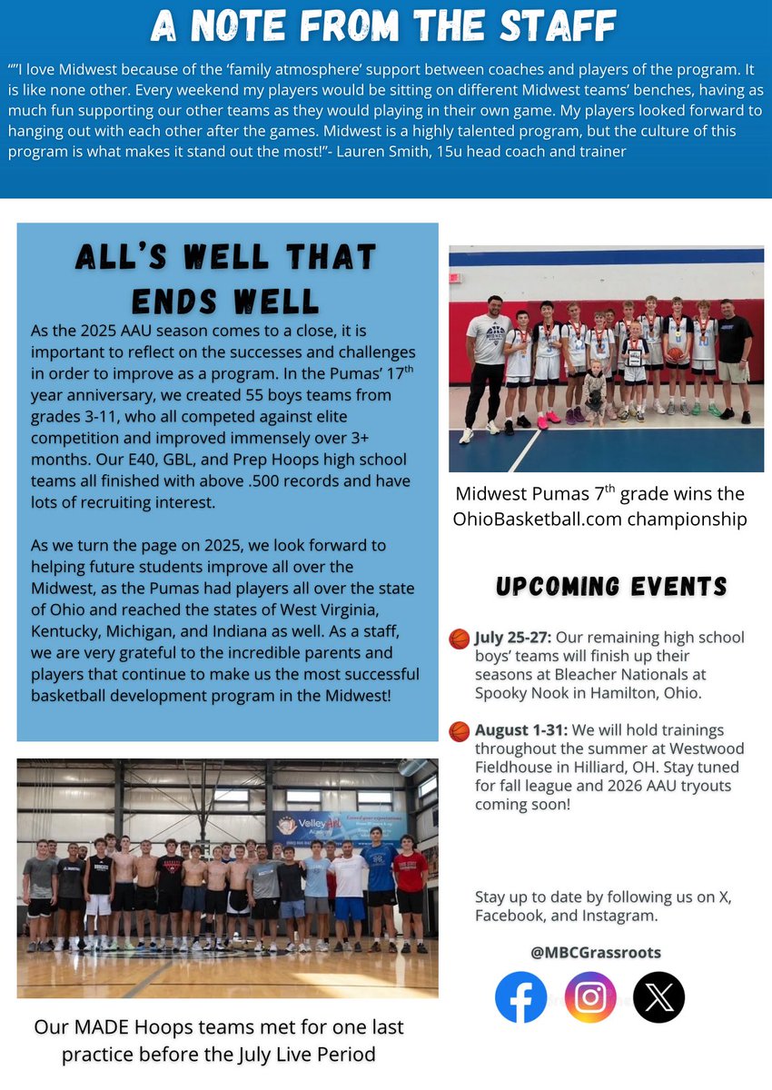 Midwest Basketball Club - Grassroots (@mbcgrassroots) on Twitter photo 📝 Puma Press Issue 4: August 2025
#PumaPress #MidwestFamily
Mentioned:
<a href="/bryanvlosich/">Bryan Vlosich</a>
<a href="/GriffinStraub_/">Griffin</a>
<a href="/max_olejasz/">Max Olejasz</a>
<a href="/Jeremiah_R25/">Jeremiah Russell</a>
<a href="/gabe_schmidt1/">Gabe Schmidt</a>
<a href="/HudsonEdwards28/">Hudson Edwards</a>
Lauren Smith
<a href="/AndrewHoerner2/">Andrew Hoerner</a> 📝 Puma Press Issue 4: August 2025
#PumaPress #MidwestFamily
Mentioned:
<a href="/bryanvlosich/">Bryan Vlosich</a>
<a href="/GriffinStraub_/">Griffin</a>
<a href="/max_olejasz/">Max Olejasz</a>
<a href="/Jeremiah_R25/">Jeremiah Russell</a>
<a href="/gabe_schmidt1/">Gabe Schmidt</a>
<a href="/HudsonEdwards28/">Hudson Edwards</a>
Lauren Smith
<a href="/AndrewHoerner2/">Andrew Hoerner</a>