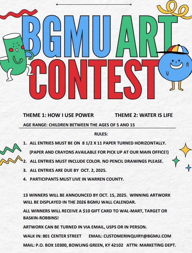 Calling all young artists! We are collecting artwork for our 2026 wall calendar until October 2! Winning entries = a chance to win a gift card. Questions? Send us a message! 🎨