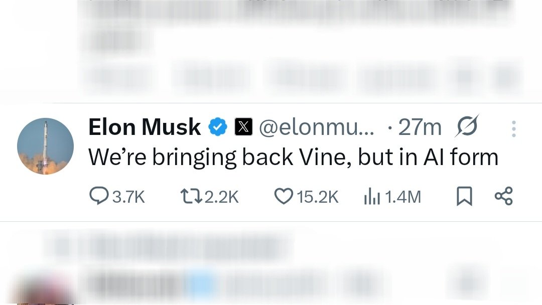 nima_owji's tweet image. BREAKING: Elon Musk says that they're bringing back VINE but in AI form!