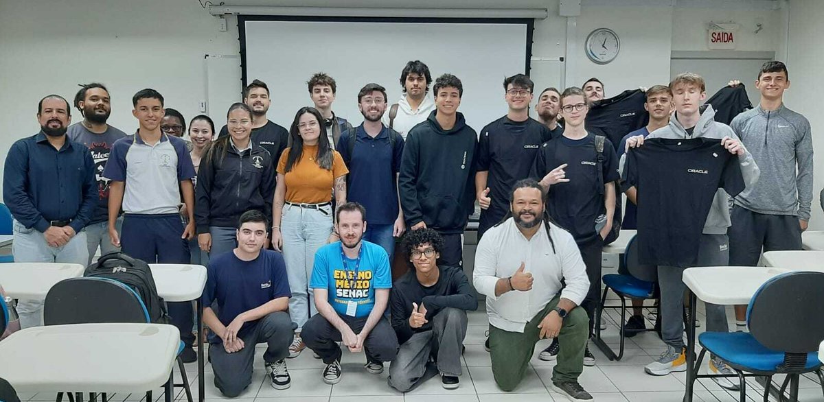 OracleAcademy's tweet image. We’re proud of our work in Santa Catarina, #Brazil, offering @OracleAcademy #technology #education assets and programs, including a #GirlsinICT event and meeting with educators at the vocational program at @SENAInacional, a lecture at @unisociesc, and a dynamic programming…