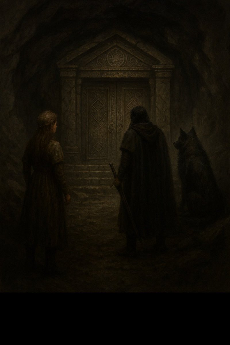 letothenot16993's tweet image. PART 173
Time slipping like sand in a storm-glass globe,
walking through echoes of stories untold.
Lyara’s eyes lit with fire and frost,
Still haunted by the babes the Vorynth cost.
She asks, “Will I ever get justice for them?”
He lowers his head like a beast at the end.
Ash on…