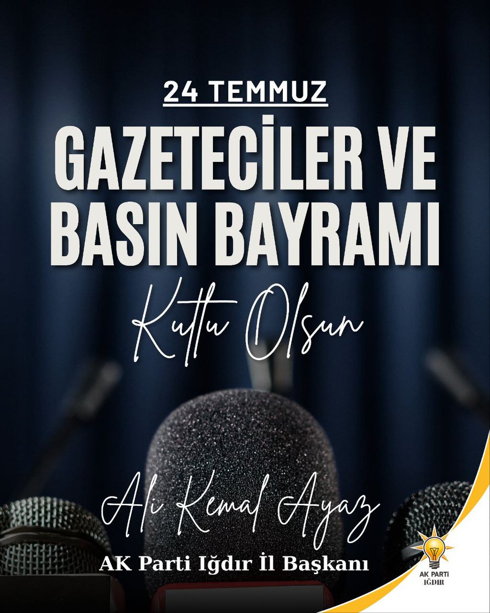 Basın; demokrasinin sesi, milletin vicdanıdır.
Tarafsız ve ilkeli yayıncılık anlayışıyla görev yapan tüm basın mensuplarımızın 24 Temmuz Gazeteciler ve Basın Bayramı’nı kutluyor, çalışmalarında başarılar diliyorum.
