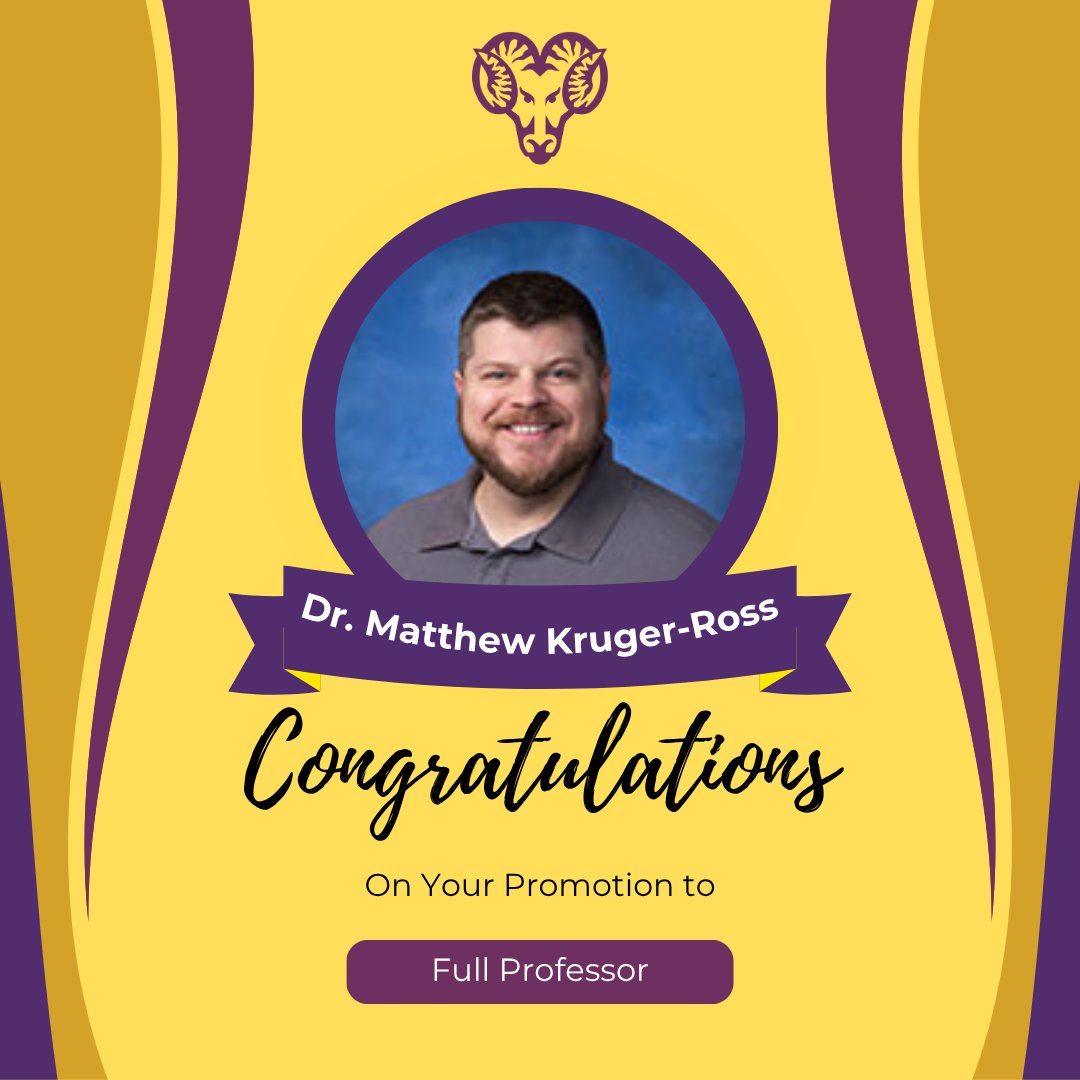 Congratulations to Dr. Matthew Kruger-Ross on his promotion to full professor!