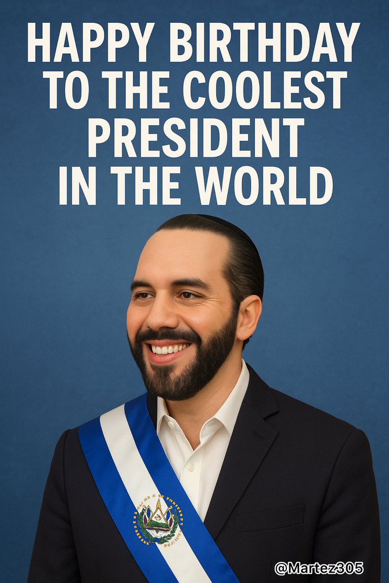Happy birthday President Bukele!
God bless you! 🙏🏼 🇸🇻
<a href="/nayibbukele/">Nayib Bukele</a>