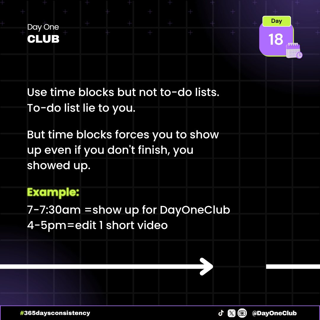 365consistency1's tweet image. Day 18 of 365 - Productivity & Mindset Tips.
Consistency isn't about doing more, it's about not giving up when you can only do less.