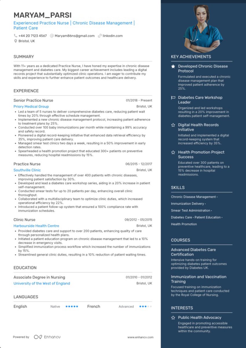 StripchatSir's tweet image. Practice Nurse CV Examples &amp;amp; Guide for 2025 
#رزومه