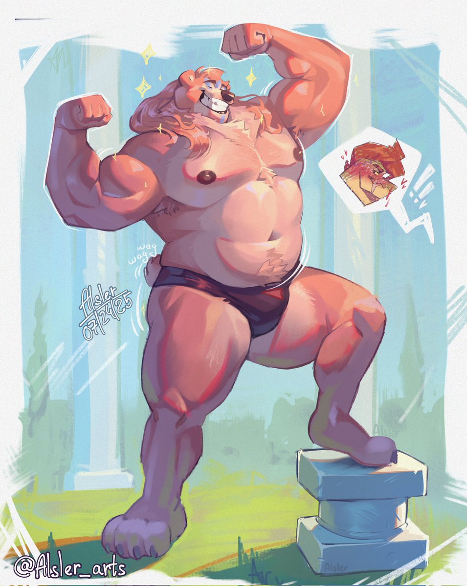 Alsler_arts's tweet image. Rico just wanted to show off 🐻💪✨