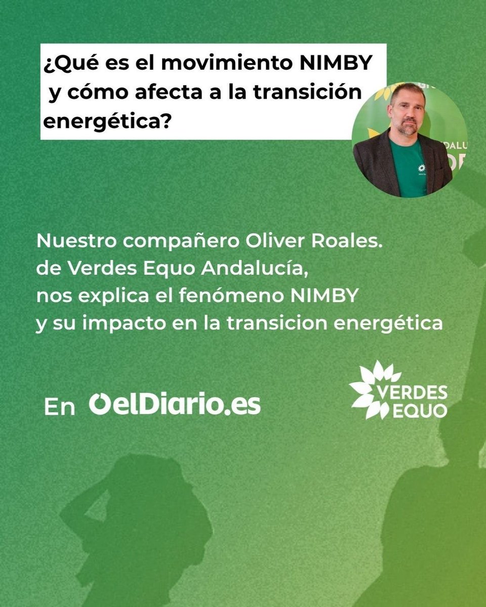 Hoy nuestro compañero <a href="/roalesbujan/">Oliver Roales 🌻</a> de <a href="/VerdesEquo_And/">Verdes Equo 🌻 Andalucía</a> publica esta tribuna en <a href="/eldiarioAnd/">eldiarioAnd</a>:

"¿Qué es el movimiento NIMBY y cómo afecta a la transición energética?”

Continúa leyendo en:
eldiario.es/andalucia/en-a…