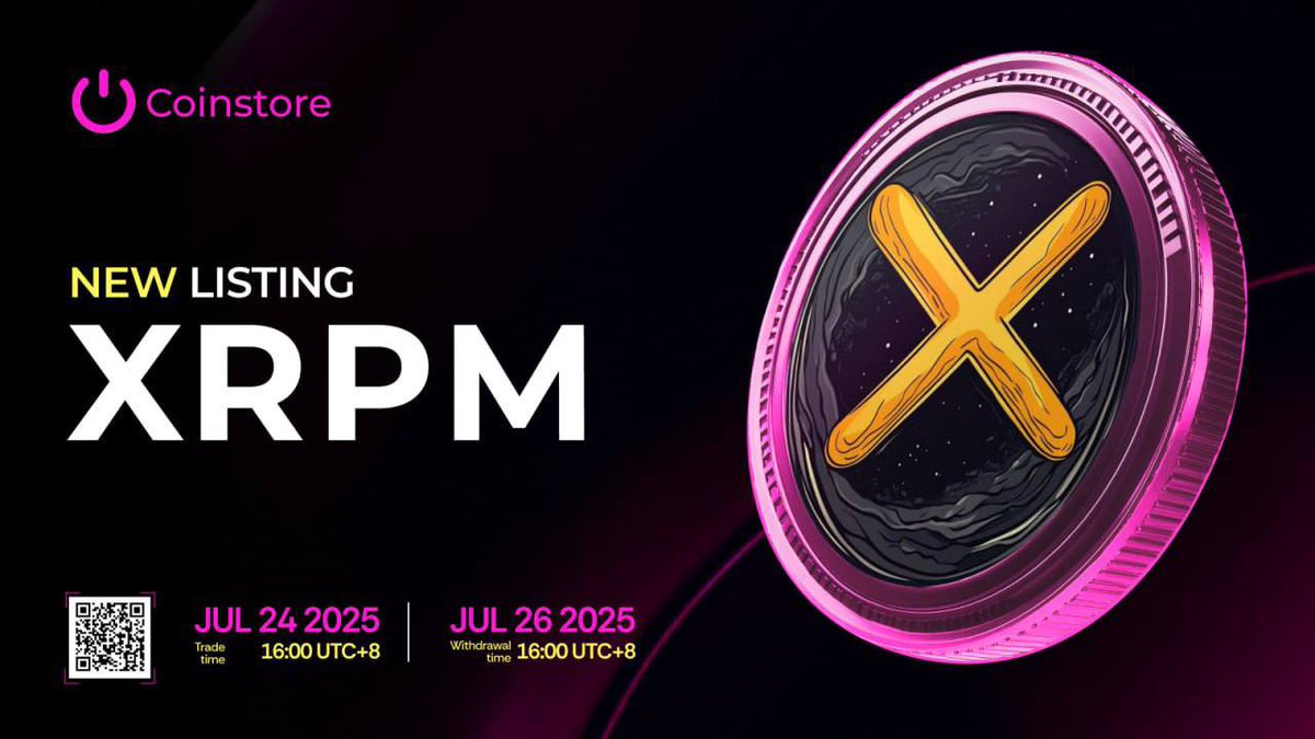 richmindweb3's tweet image. 🚀 BREAKING: $XRPM now LIVE on Coinstore!

🔹Trading pair: XRPM/USDT
🕓Deposits &amp;amp; Trading: NOW OPEN
🌍First CEX, more to come
📈Big step for the $XRPM journey!

This ain’t just a meme it’s a movement 🐸
👉 xrpmemes.net
@CaptXRPM 

#XRPM #XRP #Coinstore #XRPL #MemeCoin