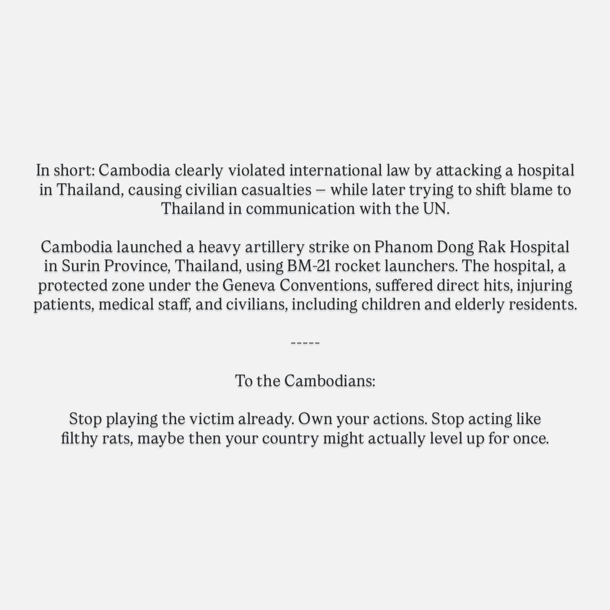 momoisallaround's tweet image. เวอร์ชั่นภาษาอังกฤษค่ะ ช่วยกันแชร์ต่อด้วยค่ะ
#กองทัพบก #ปราสาทตาเมือนธม #ไทยกัมพูชา #ไทยนี้รักสงบเเต่ถึงรบไม่ขลาด #cambodiaopenedfire