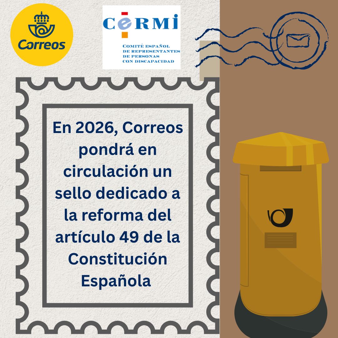 En 2026, Correos pondrá en circulación un sello dedicado a la reforma del artículo 49 de la Constitución Española
⬇️
cermi.es/noticia/en-202…

<a href="/Correos/">Correos</a>