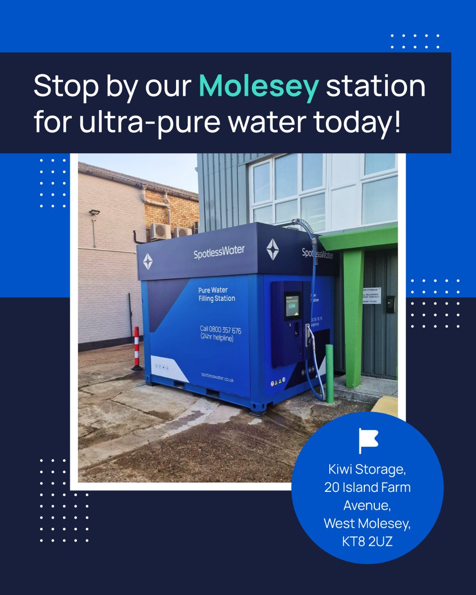 SpotlessWater are in Molesey - visit today to fill up!💧

spotlesswater.co.uk/articles/moles… 📍

#Molesey #SpotlessWater #ultrapurewater #SpotlessWaterUK #cleaning #valeting #detailing
