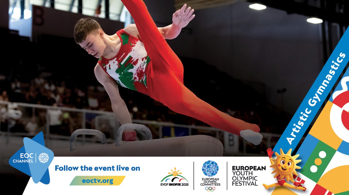 🌟Another vibrant day at #EYOFSkopje2025!
Europe’s future champions are #ReadyToShine!

Today’s programme: Badminton🇲🇰, Road Cycling🇲🇰, and Artistic Gymnastics in Osijek🇭🇷.

📺 Watch live or on demand on:🔗EOCTV.org
🌐Full Streaming Schedule: eurolympic.org