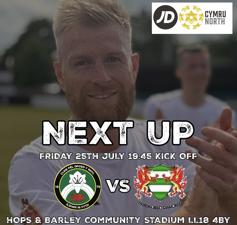 CPD Y Rhyl 1879 official (@rhylfc) on Twitter photo β«οΈ Tomorrow βͺοΈ
Tomorrow evening we welcome Brickfield in the #JDCymruNorth for game day 1.
π 25th July
π’ 19:45 KO
π <a href="/BrickfieldRFC/">π Brickfield Rangers π</a>
π League
ποΈ Hops & Barley Community Stadium
π LL18 4BY
ποΈ Adults Β£8 Concessions Β£6 U16βs Β£2
π« H/T Raffle
πΊ Bar
π Canteen β«οΈ Tomorrow βͺοΈ
Tomorrow evening we welcome Brickfield in the #JDCymruNorth for game day 1.
π 25th July
π’ 19:45 KO
π <a href="/BrickfieldRFC/">π Brickfield Rangers π</a>
π League
ποΈ Hops & Barley Community Stadium
π LL18 4BY
ποΈ Adults Β£8 Concessions Β£6 U16βs Β£2
π« H/T Raffle
πΊ Bar
π Canteen
