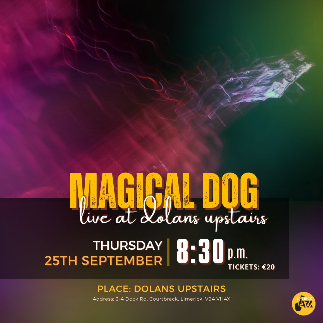 Limerick_Jazz's tweet image. 🔥 We’re beyond excited to welcome Magical Dog to this year’s Limerick Jazz Festival this September! 🔥
Don’t miss this thrilling journey! @LimerickJazz @mydolans @artscouncil_ie @LimerickCouncil #jazzfestival #jazzmusic #jazzgig #limerickjazz #Jazz #magicaldog