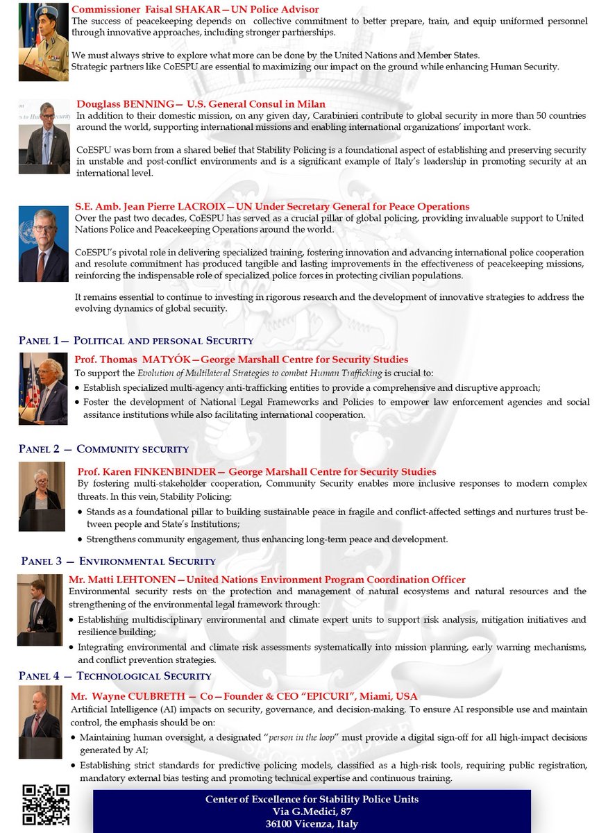 _CoESPU_'s tweet image. The #CoESPU’s Intl. Conference on #Policing Approaches to #HumanSecurity 2-pager is OUT!
See how our groundbreaking & possibly disruptive findings may strengthen #StabilityPolicing’s role for long-term #Peace & #Development!
#StabilityPolicing4Peace #StrongerTogether #20thCoESPU