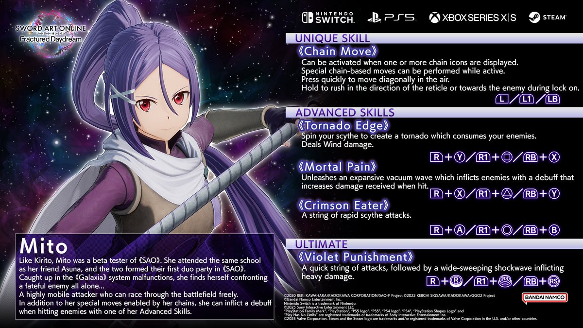 saogames's tweet image. Mito, her cool mind and unwavering resolve make her a reliable partner in the front lines of Aincrad.