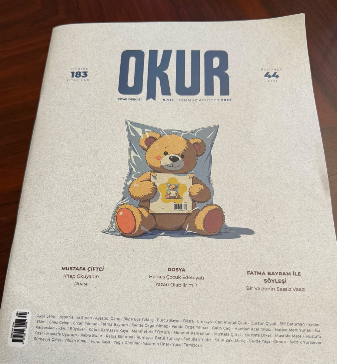 Yakup Öksüz (@yakupoksuz) on Twitter photo Alanında gayet başarılı ve özgün bir dergi olan <a href="/okurdergi/">Okur Dergi</a> nin yeni sayısı da çok güzel!
✍️İyi kitapları işaret eden yazılar, söyleşiler, özel köşe ve bölümlerle yine dopdolu bir dergi olmuş, emeğinize sağlık <a href="/yusuftemizcan/">Yusuf Temizcan</a>
✍️ 📢#okur44 de ayrıca 183 kitap hakkında bilgi var! Alanında gayet başarılı ve özgün bir dergi olan <a href="/okurdergi/">Okur Dergi</a> nin yeni sayısı da çok güzel!
✍️İyi kitapları işaret eden yazılar, söyleşiler, özel köşe ve bölümlerle yine dopdolu bir dergi olmuş, emeğinize sağlık <a href="/yusuftemizcan/">Yusuf Temizcan</a>
✍️ 📢#okur44 de ayrıca 183 kitap hakkında bilgi var!