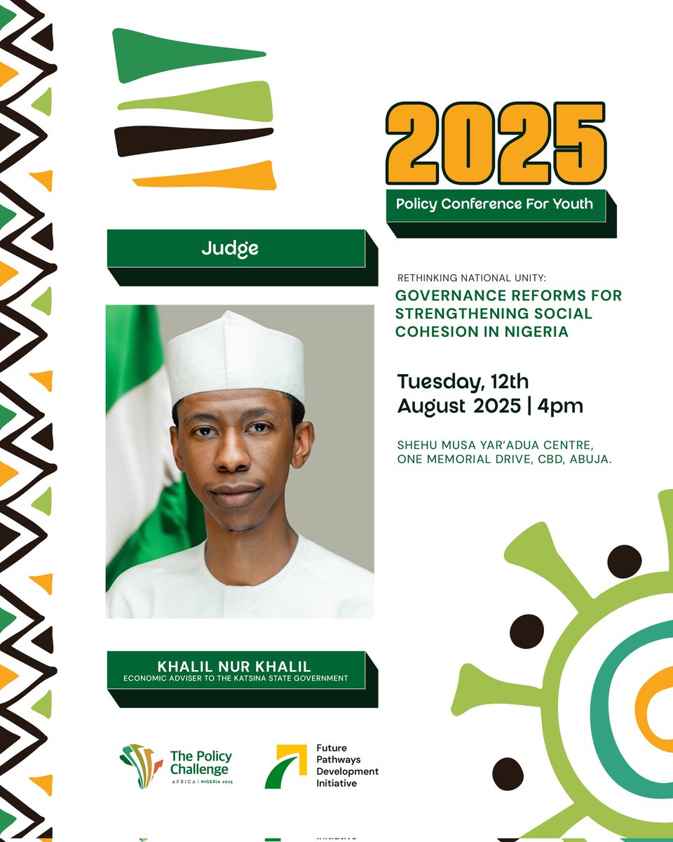 ThePolicyNG's tweet image. Say hello to Khalil Nur Khalil, one of our judges at #PolicyChallenge2025!

From KADIPA to the Katsina Government, he’s helped attract $1.8B in investments and create 25,000+ jobs.

Award-winning and impact-driven.

#MeetTheJudges #Innovation #PublicPolicy