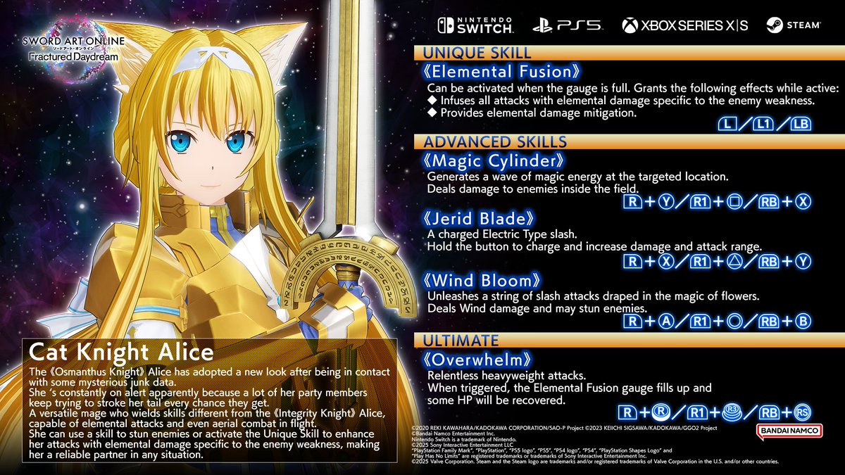 saogames's tweet image. Cat Knight Alice, this versatile mage commands the skies and elements, offering unique combat techniques distinct from the usual.