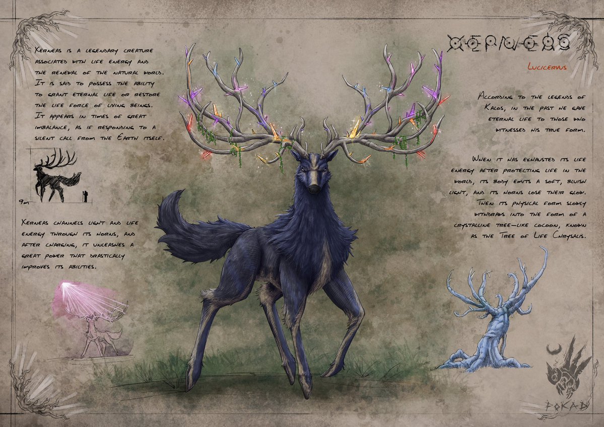 _pokad_'s tweet image. Xerneas; according to the legends of Kalos, in the past it gave eternal life to those who witnessed his true form.
#pokemonart