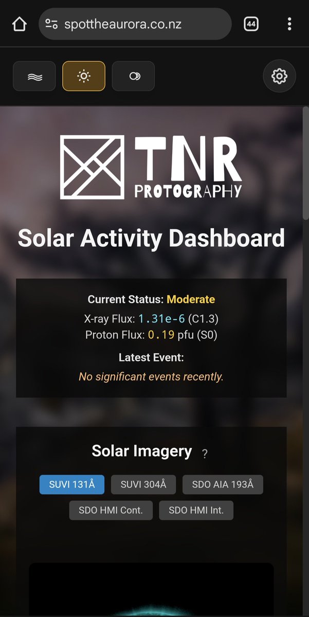 TNR_Protography's tweet photo. #spottheaurora is here... beta release is out for use and feedback.
Featuring a WORLD first 3D CME Visualization, an Aurora forecast for New Zealand (based on a modified ovation model) and Solar dashboard! check it out!
https://t.co/fC2mpWYu69
#Aurora #nz #astro #photography https://t.co/WqHxW2j8Ok