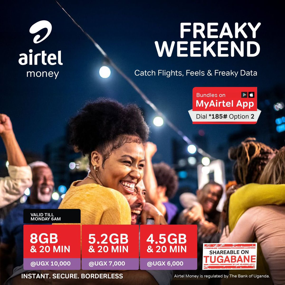 candleronah's tweet image. Start your weekend early and stay connected till Monday with the #FreakyWeekend bundle!
3 days of nonstop data and fun await.
Activate now on the MyAirtel App or Dial *185*2#