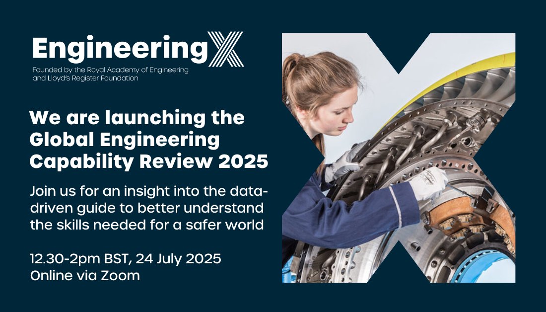 RAEngGlobal's tweet image. 📢 The Global Engineering Capability Review 2025 launches today.
Join us online at 12:30 BST for the official launch of #GECR2025 — a new framework to help us understand and strengthen engineering capacity using a systems approach.
The panel, chaired by Dr Rhys Morgan, brings…