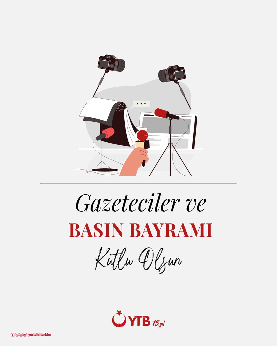 yurtdisiturkler's tweet image. Gece gündüz demeden büyük bir özveriyle doğru ve objektif bir şekilde kamuoyunu bilgilendirme görevini yerine getiren tüm basın çalışanlarımızın 24 Temmuz Gazeteciler ve Basın Bayramı kutlu olsun.📺 📰