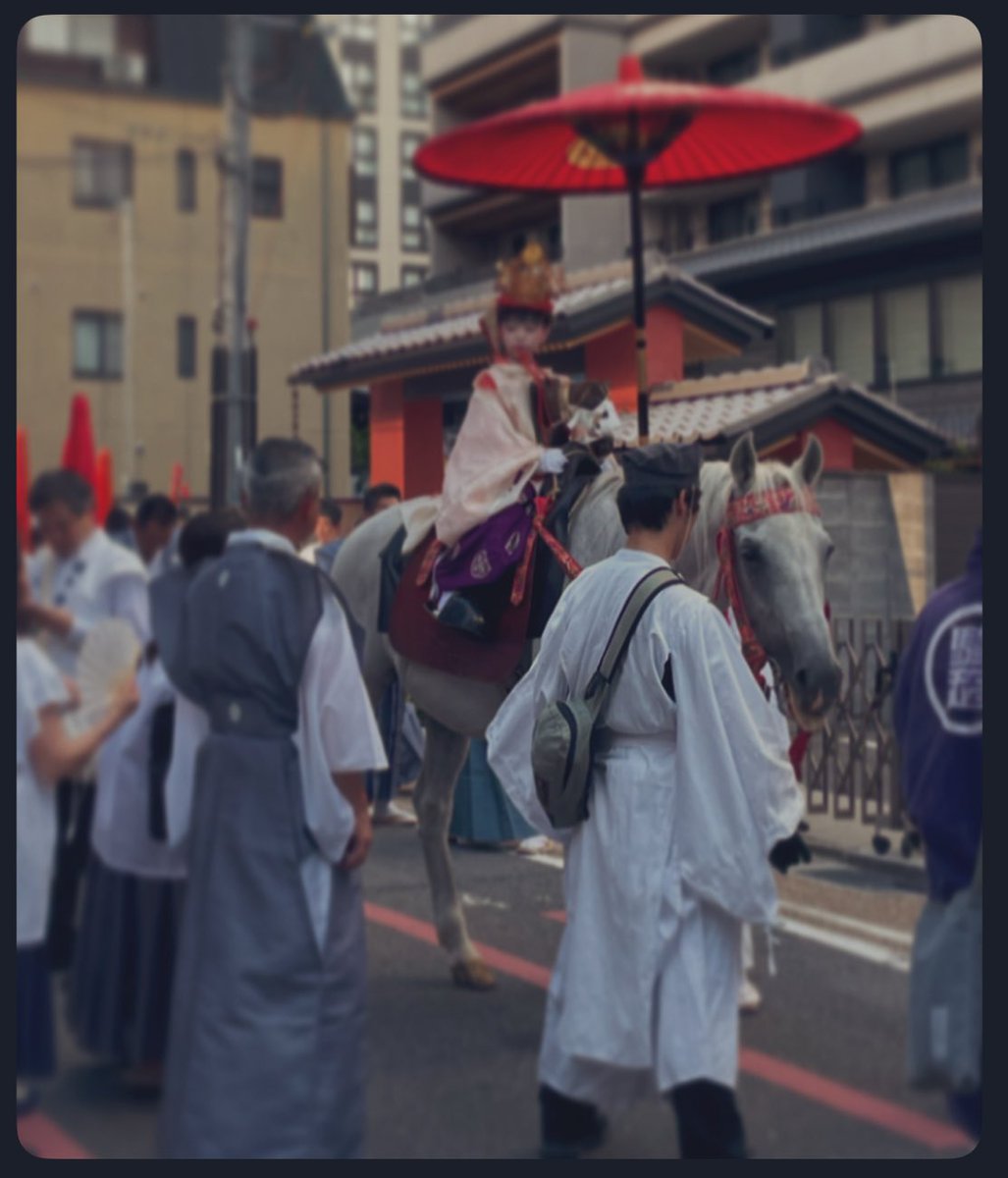 nouchikengo's tweet image. A boy riding a white horse.